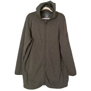 L.L.Bean Women’s 3X Hooded Sweater Fleece Jacket Full Zip Plus Coat Olive Green